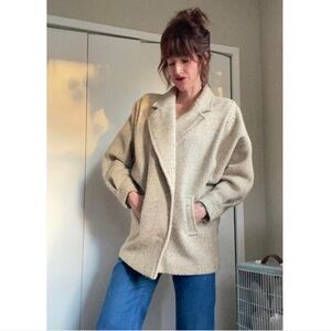 SOLD 1980s Cream Heather Cocoon Coat